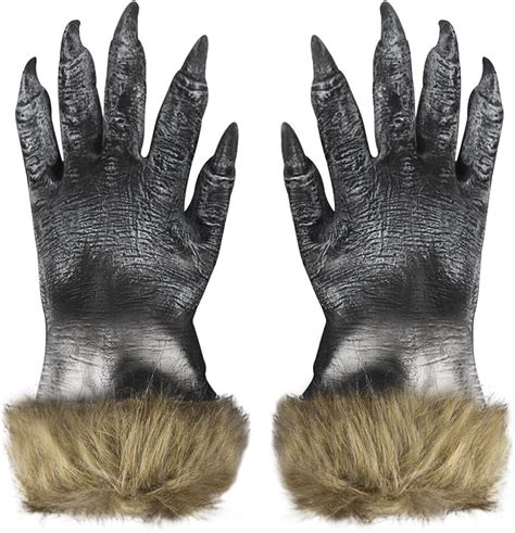 RUIXIB Halloween Werwolf Handschuhe Wolf Krallen Cosplay Tiertatzen Mit