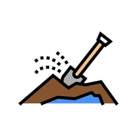 shovel dig hole color icon vector illustration 9998697 Vector Art at