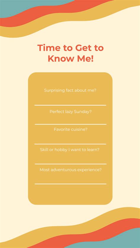 Free Time To Get To Know Me Instagram Story Template Edit Online