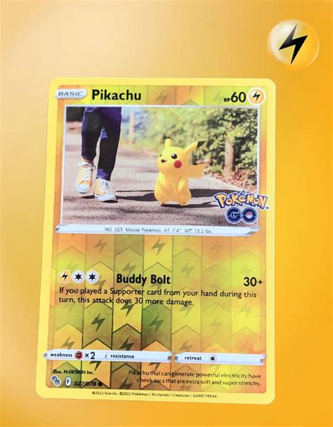 Pikachu 027 078 Pokémon Go Reverse Holo TCG Coleccionistas