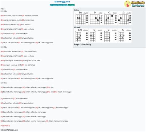 Chord: Menunggumu - tab, song lyric, sheet, guitar, ukulele | chords.vip
