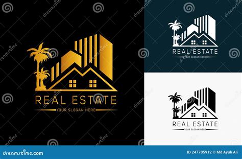 Plantilla De Logotipo Inmobiliario Con Insignias Premium De Estilo