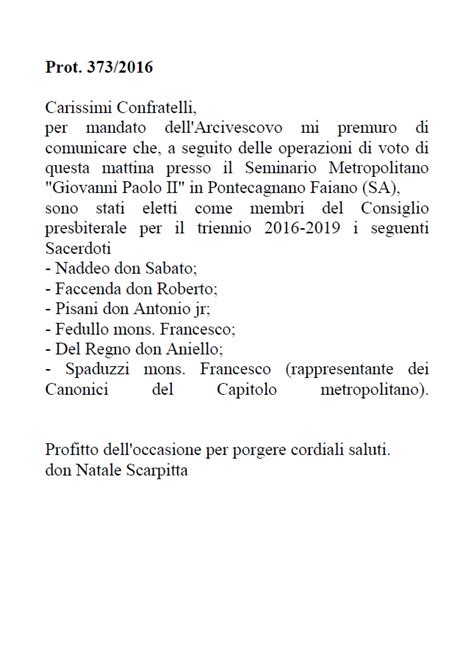 Elezione Del Consiglio Presbiterale Diocesano Parrocchia Di S