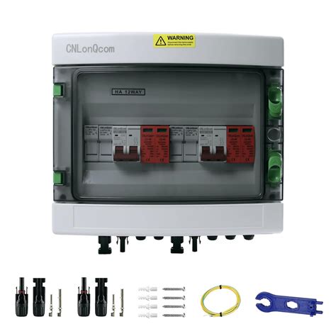 Cnlonqcom Solar Pv Combiner Box 2 Strings Dc500v 32a 2 In 2 Out With Surge Protector