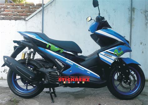 Stickrenz Yamaha Aerox 155 Blue Custom Wrap And Livery Movistar