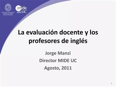 PPT La evaluación docente y los profesores de inglés PowerPoint