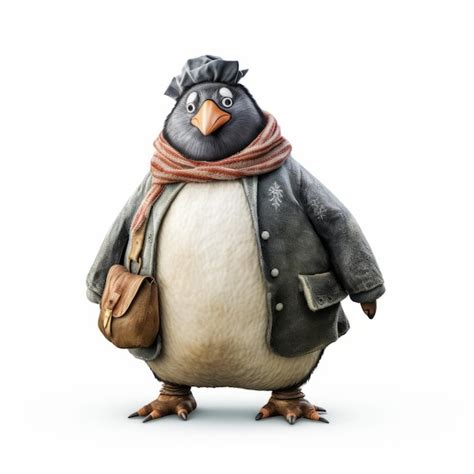 Premium Photo | Hyperrealistic Cartoon Penguin A Captivating Blend Of ...