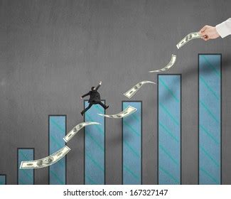 Businessman Walking On Growth Money Trend Stock Photo