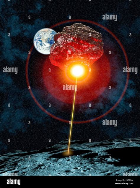 Asteroid Deflection Computer Artwork Of A Laser On The Moon Being