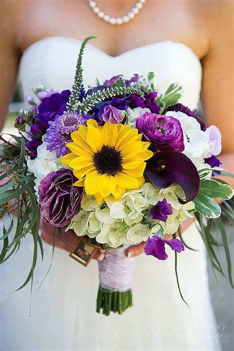 Sunflower Bouquet With Purple