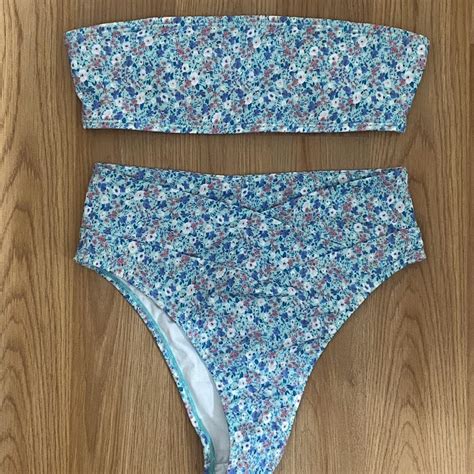 Multicolored Floral Bikini Perfect Condition Worn Depop