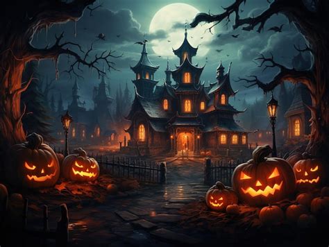 Premium Photo | Halloween background Jack o lantern of a mystical ...