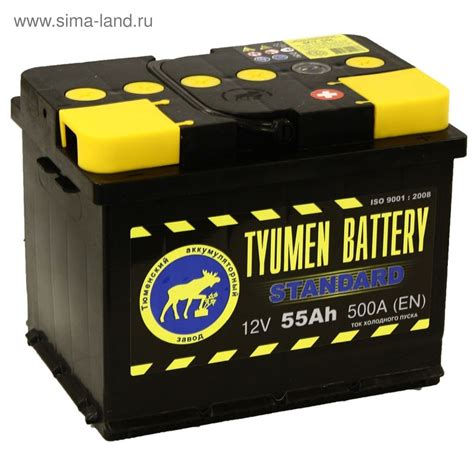 Автомобильный аккумулятор Тюмень 55 Ач, обратная полярность 6СТ-55L ...