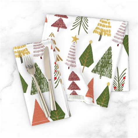 Christmas Time Trees Multi Cloth Napkin Shutterfly