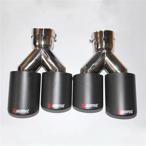 2 PCS Left Right Akrapovic Exhaust Tip Auto Universal Exhaust End