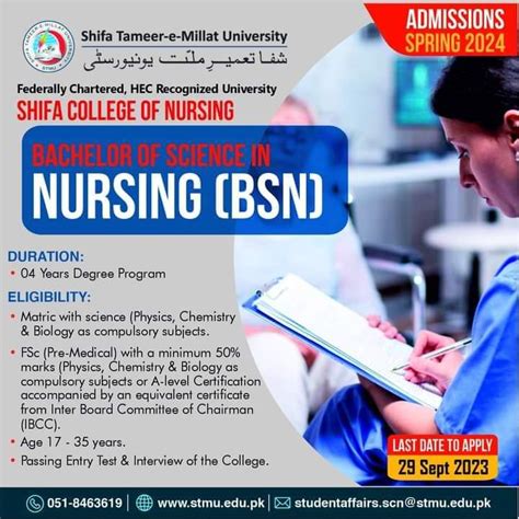 Shifa College Of Nursing Shifa Tameer E Millat University 2024