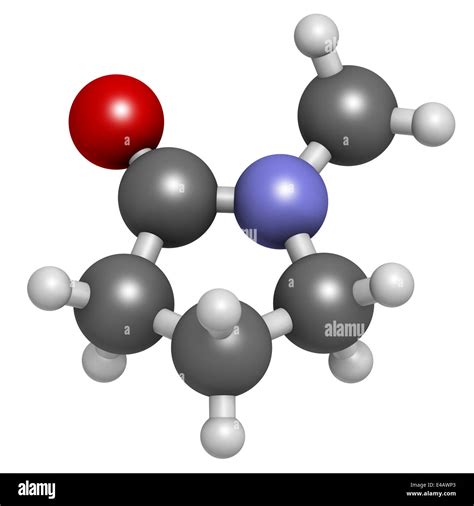 N Methyl 2 Pyrrolidone NMP Chemical Solvent Molecule Atoms Are