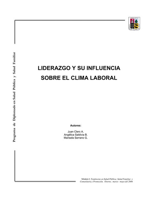 Liderazgo Y Su Influencia Sobre El Clima Laboral Pdf