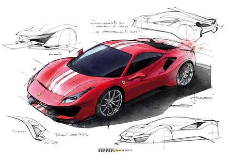 Car Design World On Instagram Ferrari 488 Pista Official Sketches By