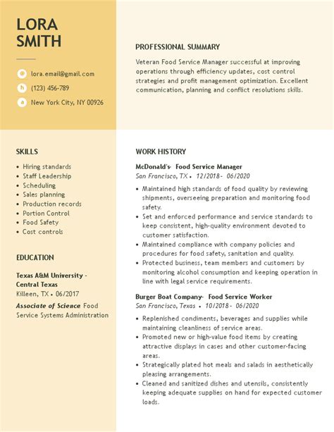 7 Food And Beverage Supervisor Resume Examples And Templates