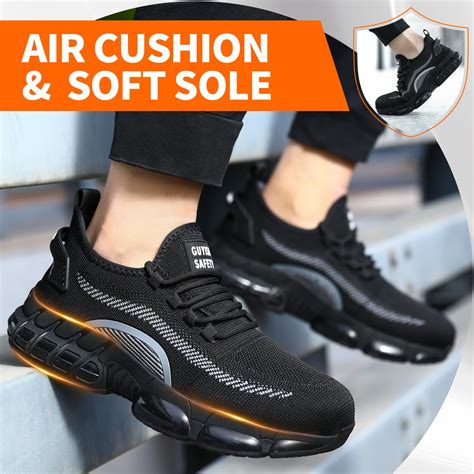 Snapklik.com : Steel Toe Shoes For Men No Slip Work Shoes Air Cushion