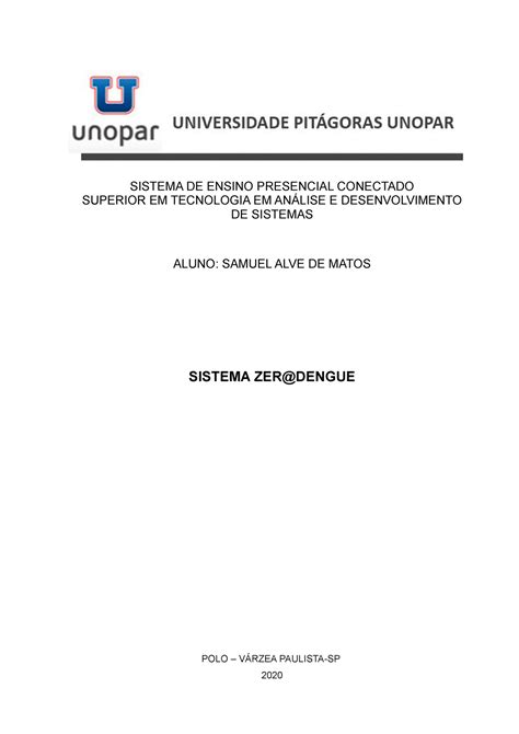 Trabalho da faculdade Anhanguera unopar POLO VÁRZEA PAULISTA SP