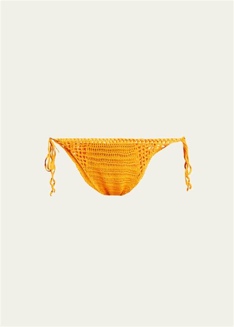 Cult Gaia Alivia Crochet Side Tie Bikini Bottoms Bergdorf Goodman