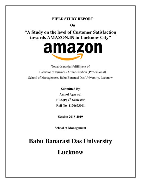 421335808 A Study On The Level Of Customer Satisfaction Towards Amazon