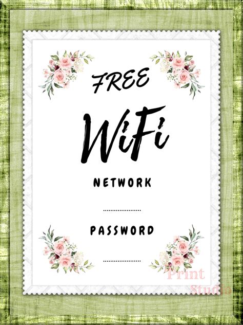 Printable Wifi Wifi Password Password Wifi Sign Wifi Etsy Artofit