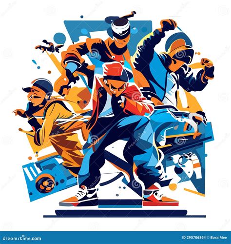 Group of Young People Skateboarding. Skateboarders Stock Illustration