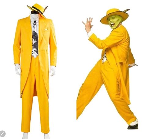 The Mask Jim Carrey Costume Cosplay Yellow Suit Halloween Etsy