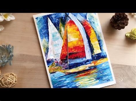 SailBoat Painting Tutorial Palette Knife Painting Acrylic YouTube