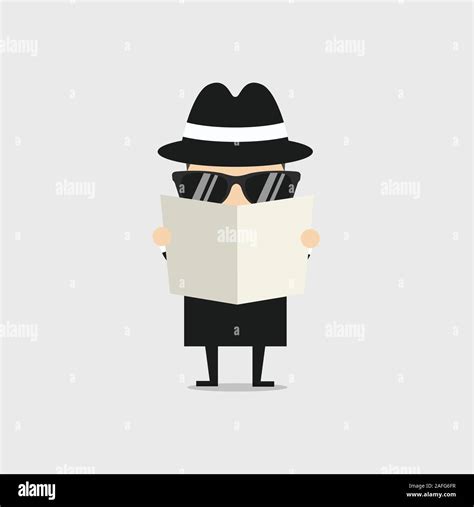 Detective Spying Through Newspaper Stock Vector Image Art Alamy