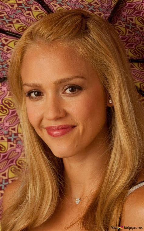 Jessica Alba With Her Blonde Hair Under A Pink Umbrella K Wallpaper