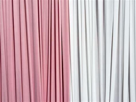 Premium Photo | Old pink and white curtains