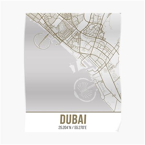 Modern City Street Map Dubai UAE Poster For Sale By TheMapTree