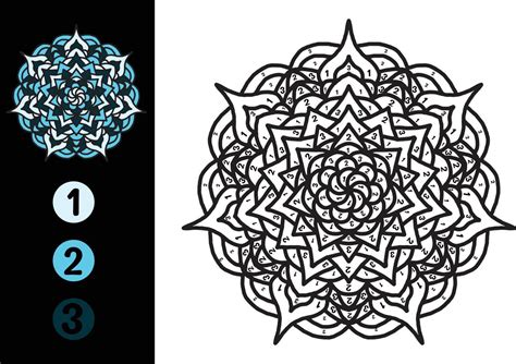 Color By Number Mandala Design Number Coloring Page With Cute Mandala