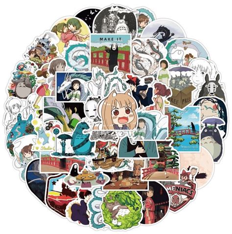 50 Adesivos A Viagem De Chihiro Totoro Kiki Porco Rosso Castelo Animado