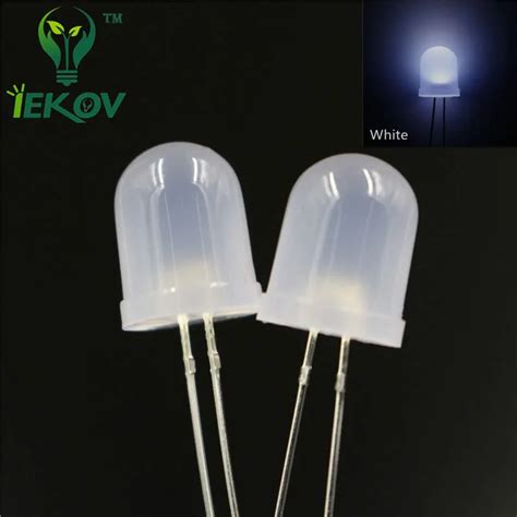 Aliexpress Buy 20pcs LED 10mm Diffused LED White 10MM Round Top