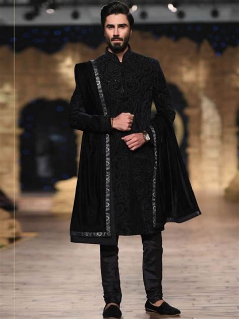 Groom Black Sherwani