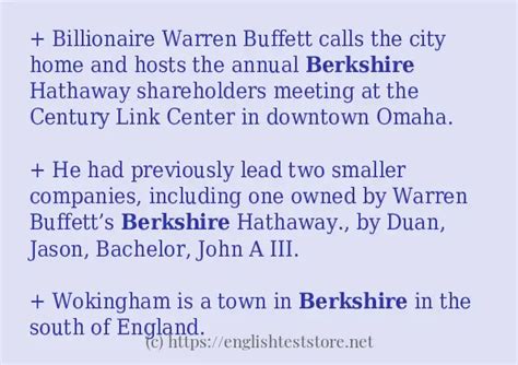 Berkshire Some Sentence Examples Englishteststore Blog