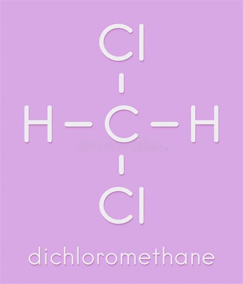 Molécula De Disolvente De Diclorometano Dcm Fórmula Esquelética