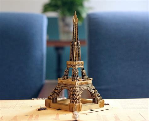 Large Eiffel Tower Pop Up Card Detachable 3d Eiffel Model Etsy