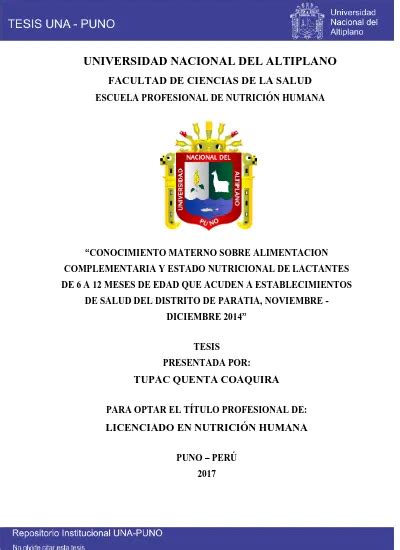 Conocimiento materno sobre alimentación complementaria y estado