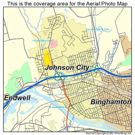 Aerial Photography Map of Johnson City, NY New York