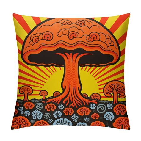 Jeuxus Groovy Stay Weird Retro S Hippie Daisy Flower Mushroom Throw