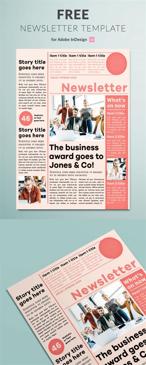 Modern Newsletter Template for InDesign | Free Download