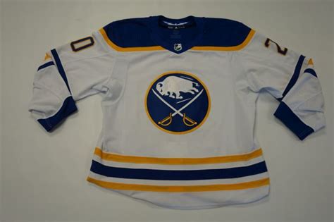 Lawrence Pilut 2022 23 Buffalo Sabres Set 1 Away Jersey NHL Auctions