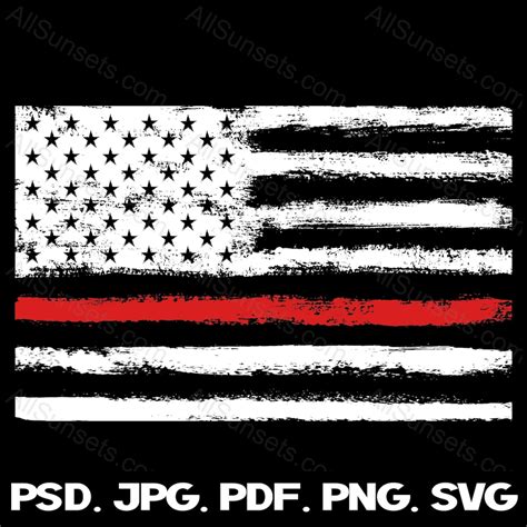 Thin Red Line American Flag Png Clipart Fireman Memorial Firefighter