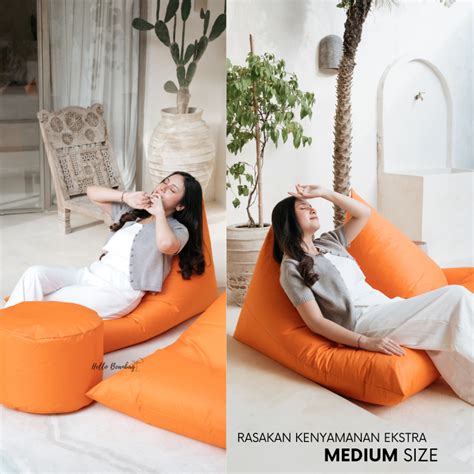 Jual Bean Bag Medium Beanbag Triangle Dewasa Waterproof Plus Isi